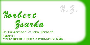 norbert zsurka business card